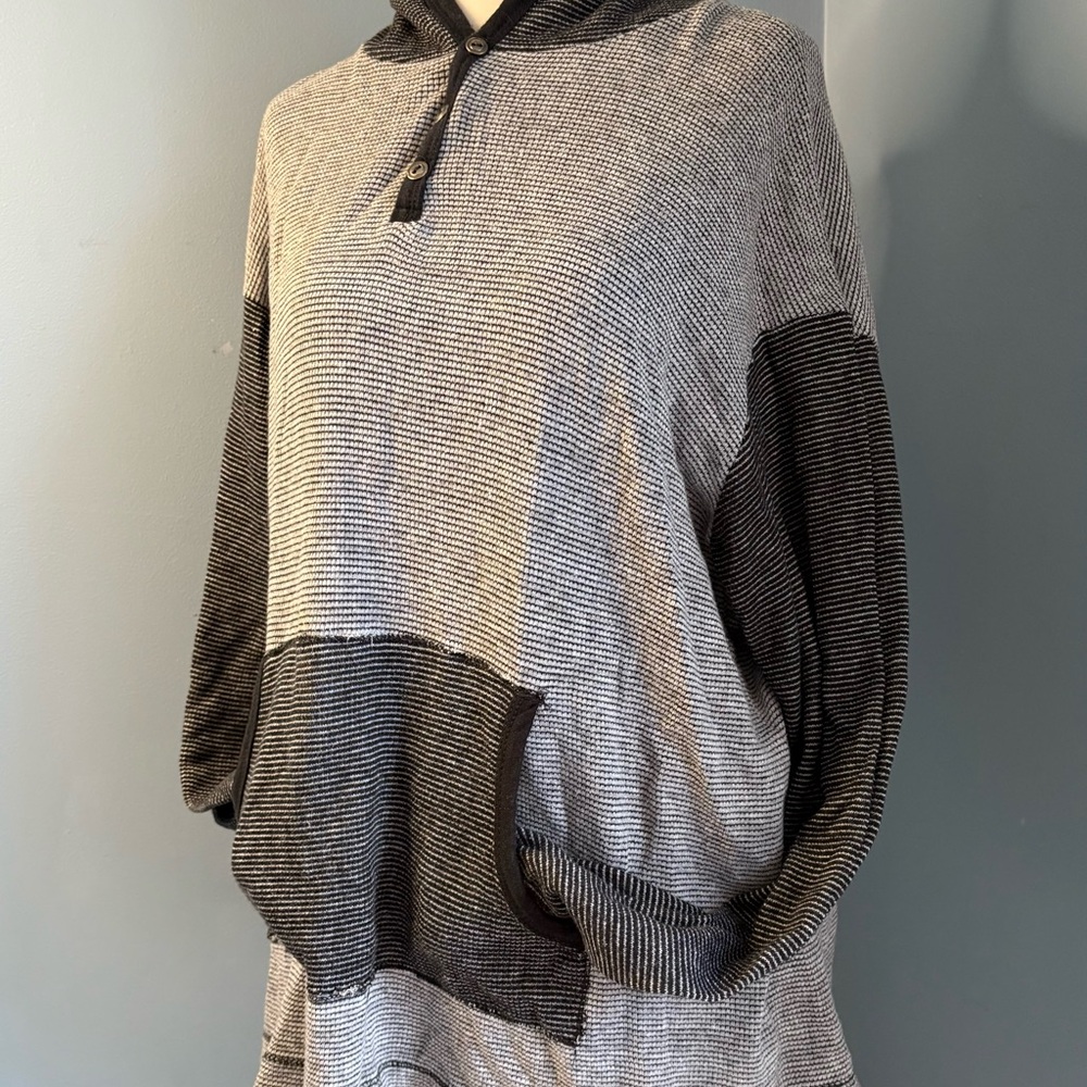 Striped Black and Gray Hoodie